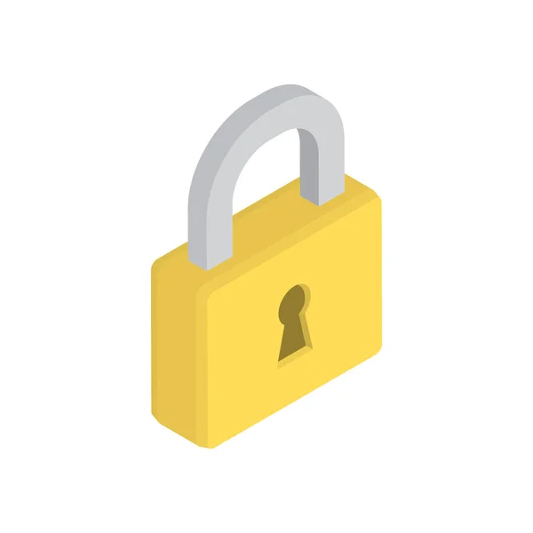 Icono de bloqueo cerrado, contraseña, acceso en isométrico. — Vector de stock
