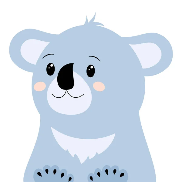 Urso Coala Bonito Isolado Fundo Branco Personagem Desenho Animado Kawaii —  Vetores de Stock