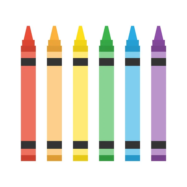 Ensemble Crayon Coloré Illustration Vectorielle Isolée Sur Fond Blanc — Image vectorielle