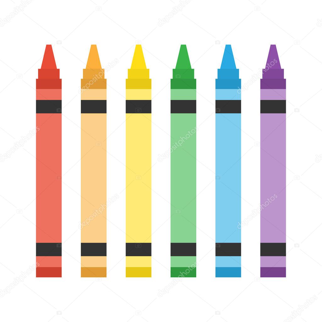 Set of colorful crayon. Vector illustration isolated on a white background