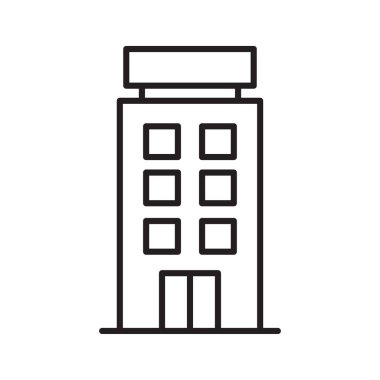 Modern ofis ya da konut binası. Otelin vektör illüstrasyonu.