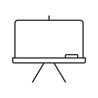 Tahta simgesi. Sunum için boş tahta. Vektör İllüstrasyonu