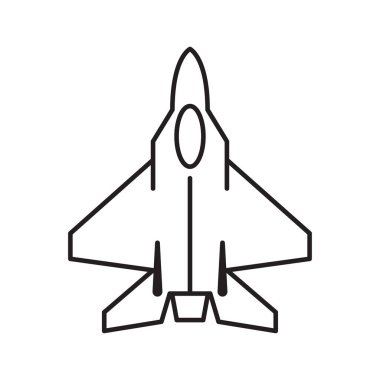 Savaşçı Jet ikonu. Askeri uçaklar. Vektör İllüstrasyonu