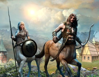 Centaur sahne 3d çizim 