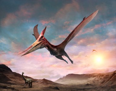 Pteranodon sahne 3d çizim