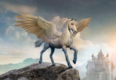 Pegasus sahne 3d çizim