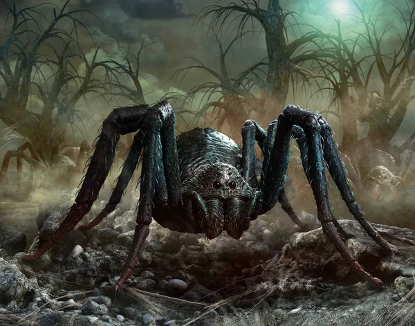 Giant Spider Scen Illustration — Stockfoto