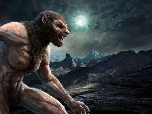 Werewolf Scene Illustration — Stock Photo, Image