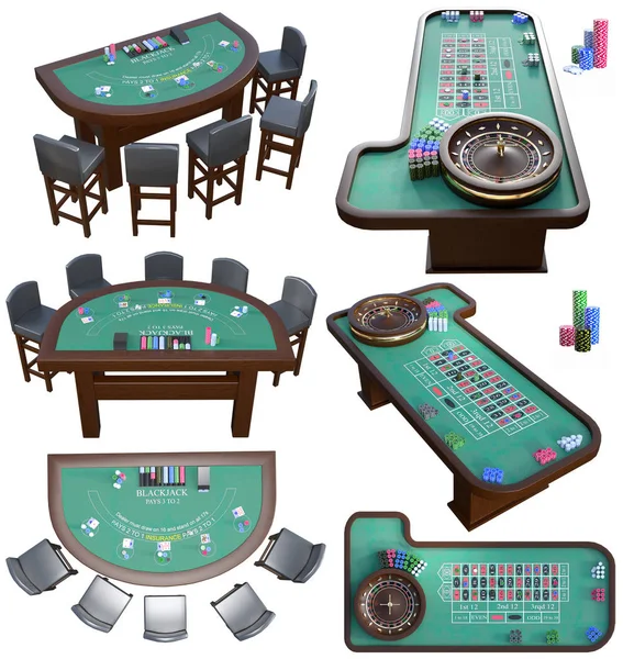 Tabelas Casino Renderizações — Fotografia de Stock