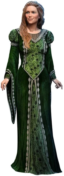 Принцеса Зеленій Сукні Ілюстрація — стокове фото