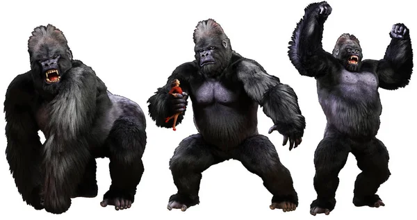 Dev Canavarca Goril Illüstrasyon — Stok fotoğraf