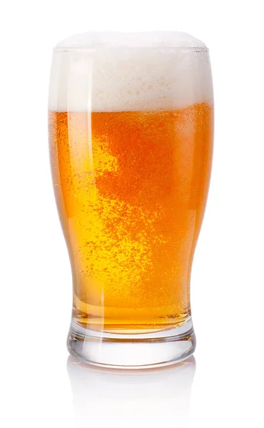 Bicchiere Birra Sfondo Bianco — Foto Stock