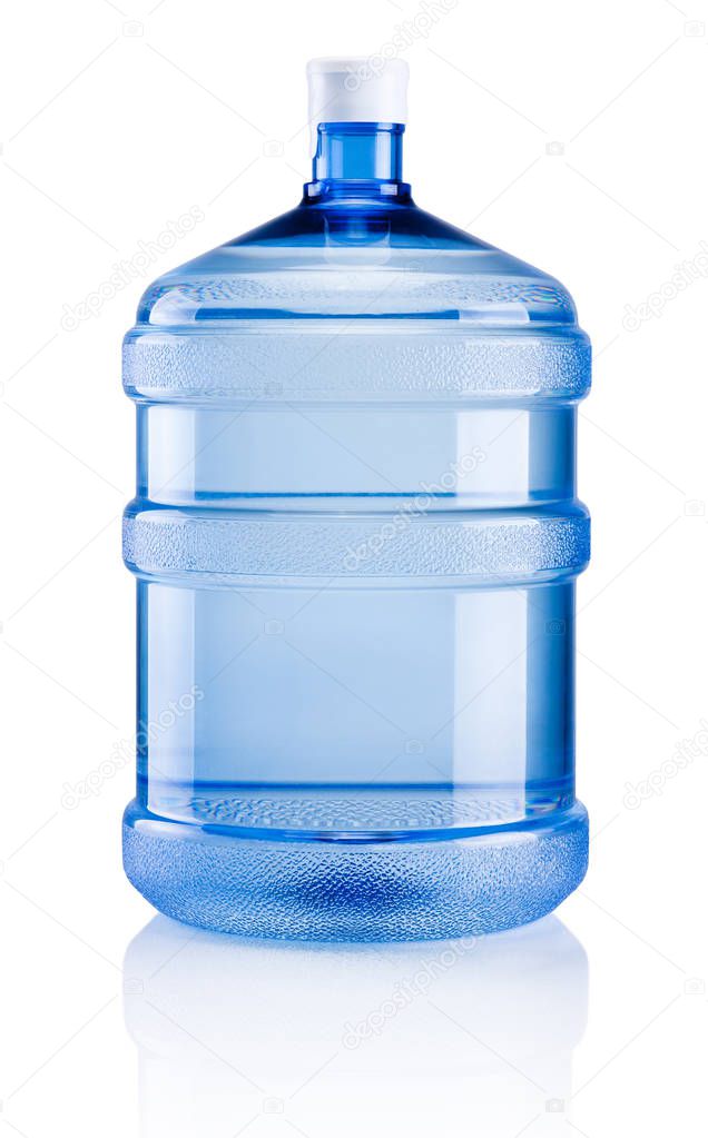 Big plastic bottle potable water isolated on a white background