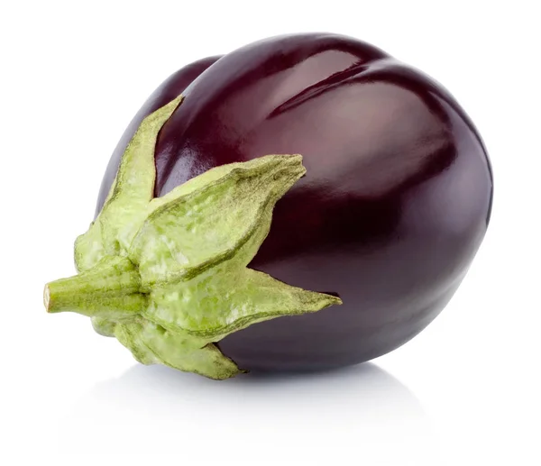 Verse Aubergine Geïsoleerd Een Witte Achtergrond — Stockfoto