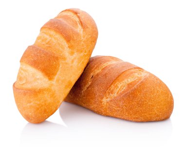 İki somun ekmek beyaz arka plan üzerinde izole