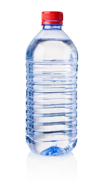 Plastikflasche Mit Trinkwasser Isoliert Auf Weißem Hintergrund — Stockfoto