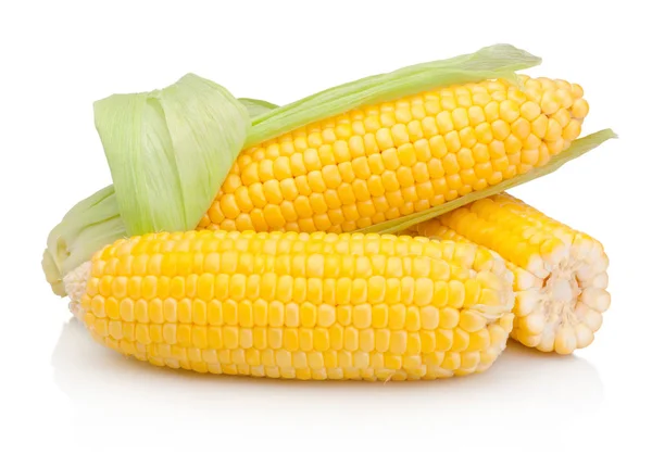 Fresh corn cob isolated on white background — Stock Photo, Image