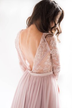 sabah gelin. Gelin ayakta geri, stüdyo, beyaz arka plan