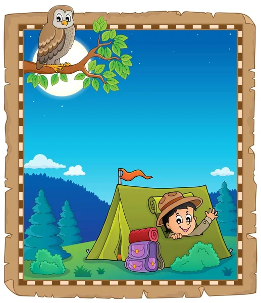 Parchment Scout Tent Theme Eps10 Vector Illustration — Stock Vector