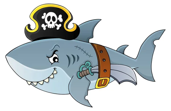 Imagem Tópico Tubarão Pirata Ilustração Vetorial Eps10 — Vetor de Stock