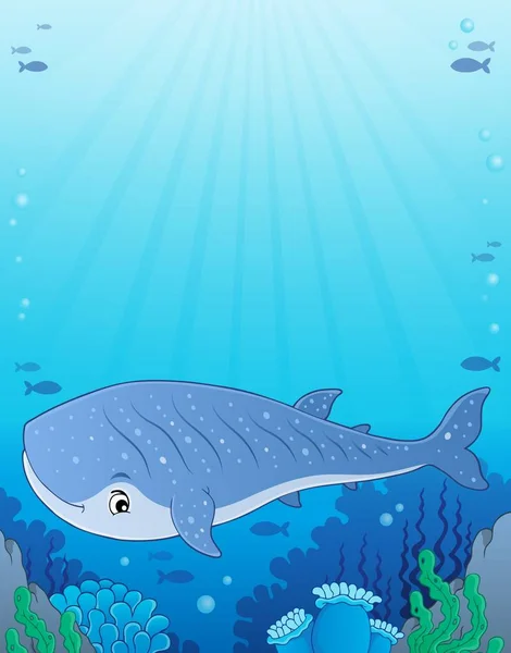 Žralok Velrybí Téma Obrázek Eps10 Vektorové Ilustrace — Stockový vektor