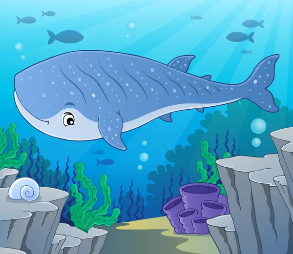 Imagem Temática Tubarão Baleia Ilustração Vetorial Eps10 —  Vetores de Stock