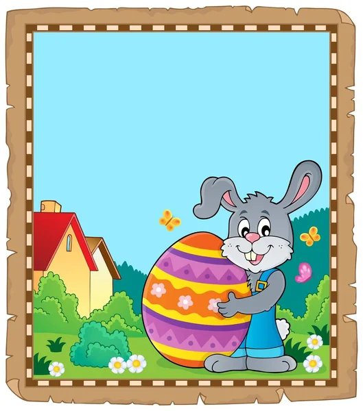 Pergament Med Easter Bunny Ämne Eps10 Vektorillustration — Stock vektor