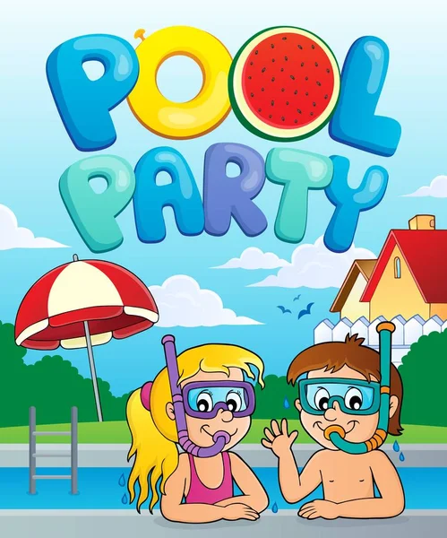 Pool Party Thema Bild Eps10 Vektor Illustration — Stockvektor