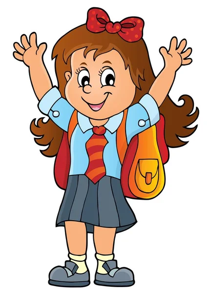 Happy Pupil Girl Theme Image Eps10 Векторная Иллюстрация — стоковый вектор