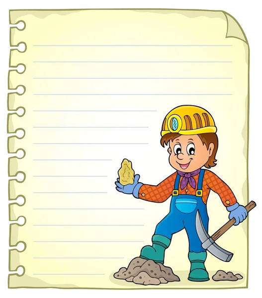 Notepad Pagina Met Mijnwerker Thema Eps10 Vector Illustratie — Stockvector