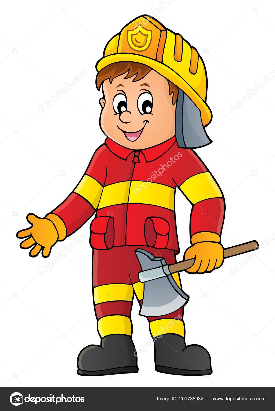 Firefighter Man Image Eps10 Vector Illustration Stock Vector