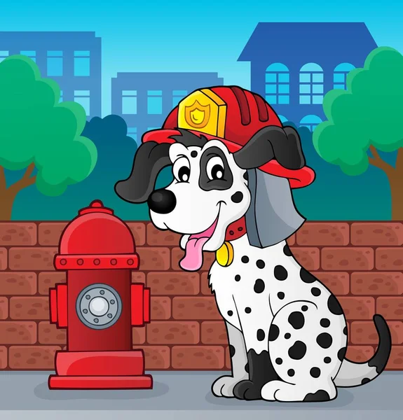 Firefighter Dog Theme Eps10 Vector Illustration — Stock Vector