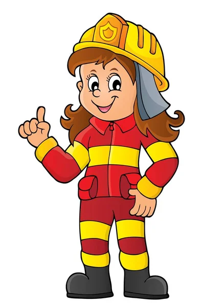 Bombero Mujer Imagen Eps10 Vector Ilustración — Archivo Imágenes Vectoriales