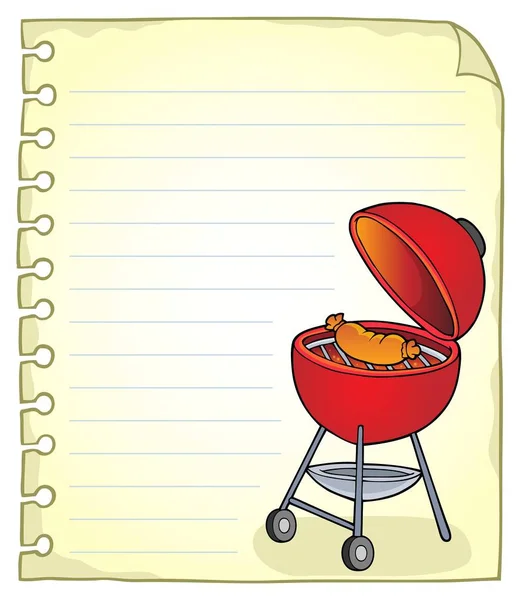 Pagina Del Blocco Note Con Argomento Barbecue Eps10 Illustrazione Vettoriale — Vettoriale Stock