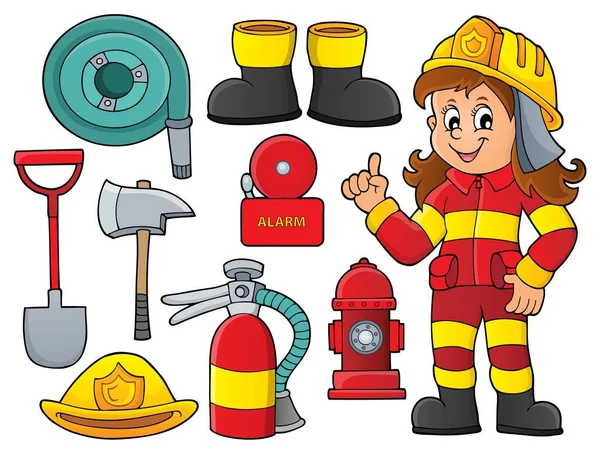 Набір Теми Пожежника Eps10 Векторні Ілюстрації — стоковий вектор