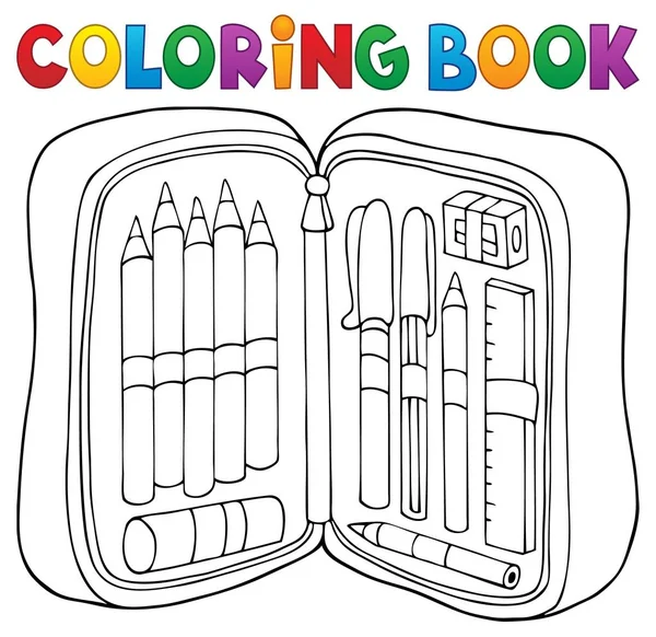 Coloring Book Pencil Case Theme Eps10 Vector Illustration — Stock Vector