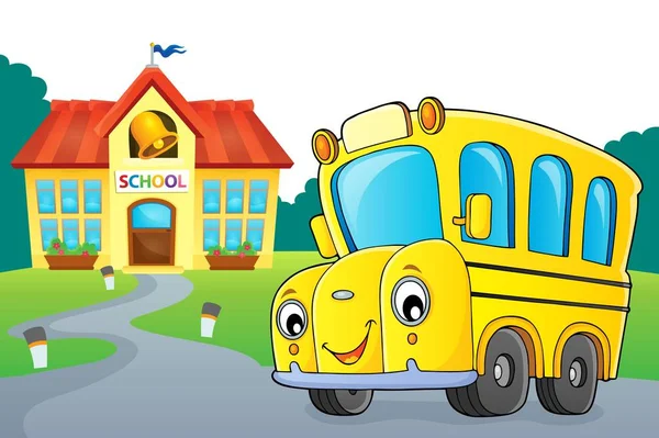 Imagem Temática Ônibus Escolar Ilustração Vetorial Eps10 — Vetor de Stock