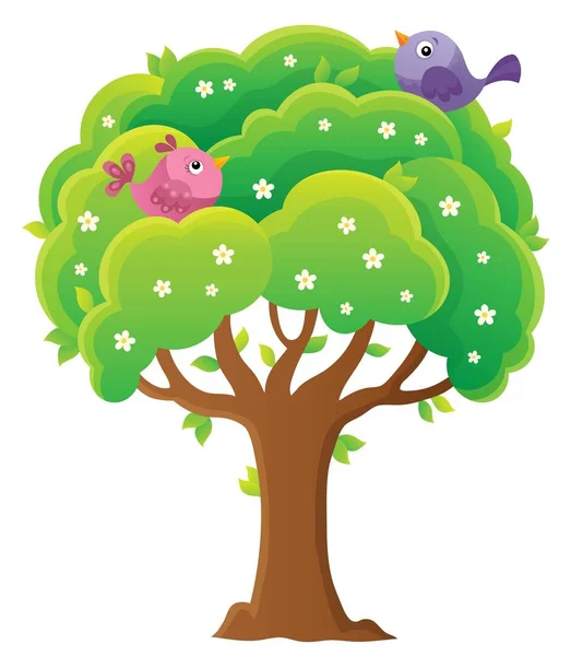 Árbol Primavera Tema Imagen Eps10 Vector Ilustración — Archivo Imágenes Vectoriales