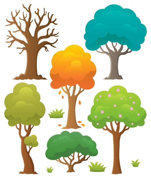 Coleção Tópicos Árvore Ilustração Vetorial Eps10 —  Vetores de Stock