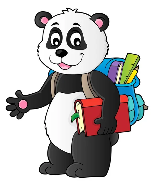 Okul Panda Tema Resim Eps10 Vektör Çizim — Stok Vektör