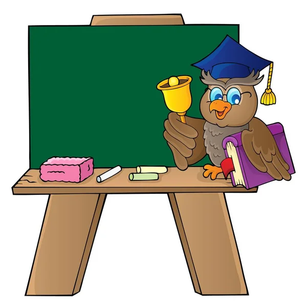Schoolboard Com Professor Coruja Eps10 Ilustração Vetorial — Vetor de Stock