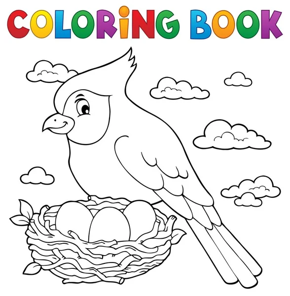 Livre Colorier Oiseau Thème Eps10 Illustration Vectorielle — Image vectorielle