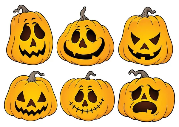 Halloween Calabazas Tema Conjunto Eps10 Vector Ilustración — Archivo Imágenes Vectoriales