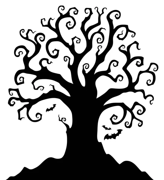 Halloween Drzewo Sylwetka Temat Eps10 Wektor Ilustracja — Wektor stockowy