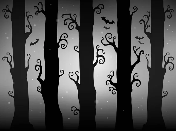Cadılar Bayramı Orman Temalı Resim Eps10 Vektör Illüstrasyonu — Stok Vektör