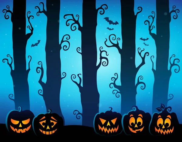 Halloween Wald Thema Bild Eps10 Vektorillustration — Stockvektor