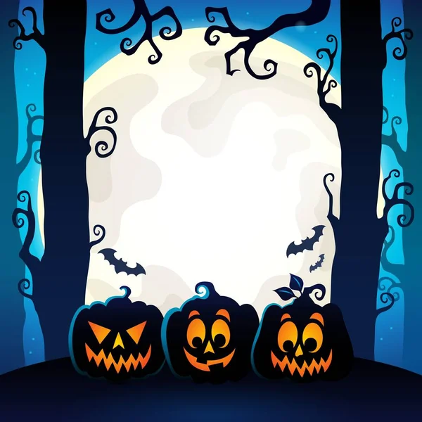Halloween Skog Tema Bild Eps10 Vektor Illustration — Stock vektor