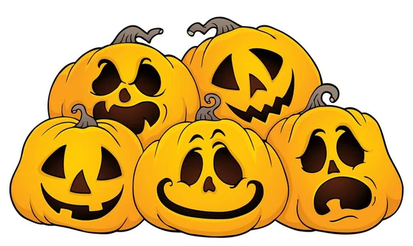 Pile Halloween Pumpkins Theme Eps10 Vector Illustration — стоковый вектор
