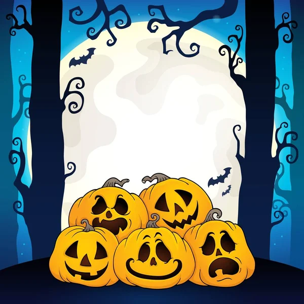 Pile Halloween Pumpkins Theme Eps10 Vector Illustration — стоковый вектор