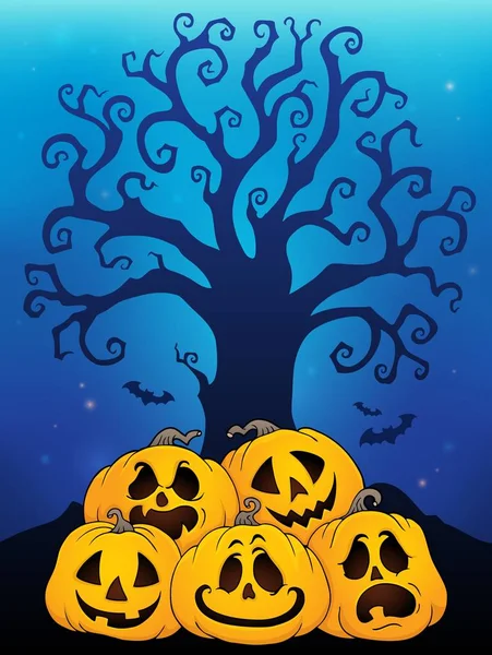 Stapel Van Halloween Pompoenen Thema Eps10 Vector Illustratie — Stockvector